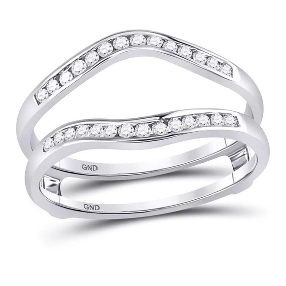 14kt Diamond Ring Guard Solitaire Enhancer 1/4 CTW - Picture 2 of 5